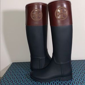 Tory Burch Classic Rain Boot Navy/Almond